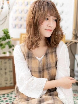 カバーヘア ブリス 北浦和(COVER HAIR bliss) 斜めバングくせ毛風カール小顔ラブふわミディ20代30代40代