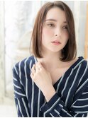 センターパートも◎黒髪風前下がりボブa上尾20代30代40代