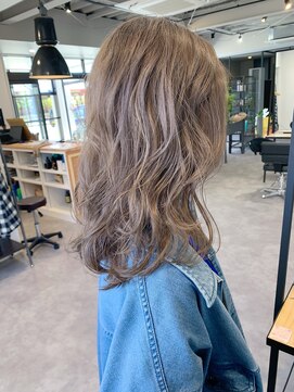 ナンバー(number+) 透明感抜群♪ダブルカラーブリーチミルクティーベージュ