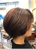 丸めショートボブ