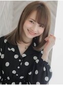 【ROMA】大人かわいいオリーブグレージュ/Cカール小顔セミディ