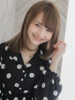【ROMA】大人かわいいオリーブグレージュ/Cカール小顔セミディ