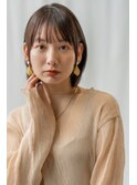 前髪かき上げイメチェンイヤリングカラーラベンダーカラーくびれ
