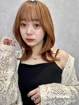 ロンド フィーユ(Lond fille) momo 韓国レイヤーカット☆春に人気のオレンジカラー♪