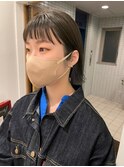 ぱつっとボブ/外ハネボブ/透明感カラー