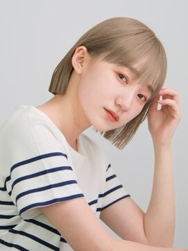 ガーデンヨコハマ(GARDEN YOKOHAMA) ボブ ミニボブ 切りっぱなし ブリーチ ピンクベージュ