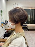 絶壁解消20代30代40代大人ショートボブ/ことりベージュ