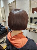オレンジブラウン ミニボブ ショートボブ 20代30代 髪質改善