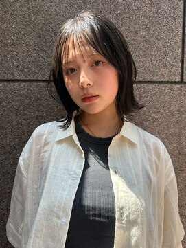 ランプ 代官山(the lamp) 20代大人オリーブカラー前髪ありボブ