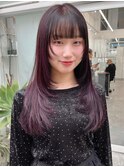 レイヤーカット顔まわりストレートロングレイヤー堀江