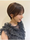 細めハイライト丸みショート30代40代50代くびれショートボブ