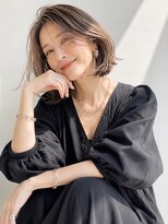 アッシュ 学芸大学店(Ash)&nbsp;ミディアムボブ/ハイライト/大人女性/アッシュグレイ/脱白髪染め
