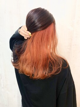 ラッズプラスエイチ(Lads+h) 【Lads+h 】大人可愛いインナーカラー☆オレンジ