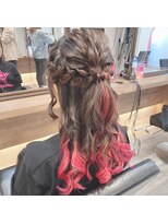 ヘアセット アリエス 新宿駅前店(aries)&nbsp;編み込みハーフアップ@ヘアセット