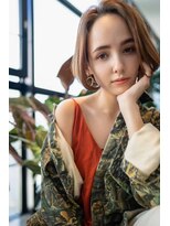 オースティン 門前仲町(AUSTIN)&nbsp;大人かわいい前髪セシルカットココアブラウンフリンジウェーブ