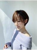 【ショートボブ】ふんわりスタイリング♪耳かけショートスタイル