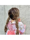和装でも可愛い！！フワッフワ編みおろしツイン！