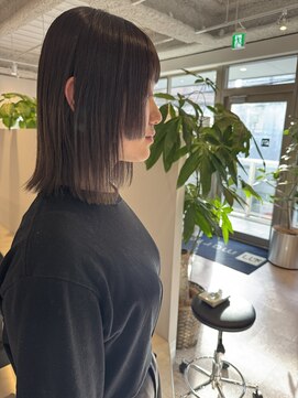 マルフェ 天王寺(marfe) 外はね　姫カット　顔周りカ似合わせット　暗髪カラー