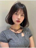 イメチェン外ハネボブ美髪ワイドバングレイヤー韓国ブリーチなし