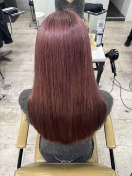 アジールヘア 所沢プロペ通り店(agir hair) カシスピンクケアブリーチ&ダブルカラー所沢