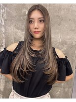 キング 枚方店(K!ng) ハイライトカラーミルクティーベージュレイヤーカット