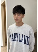 ツーブロック束感ナチュラルショートマッシュ
