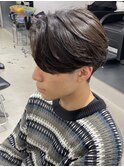 大分ツーブロック刈り上げセンターパート毛流れニュアンスパーマ
