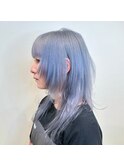 レイヤーウルフ＋アイスブルーカラー/ブリーチカラー/ハイトーン
