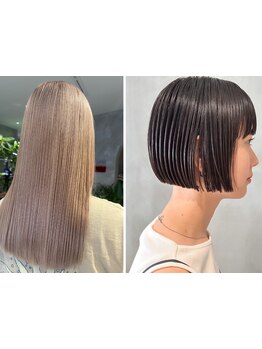 こだわりの髪質改善・縮毛矯正でダメージレスな艶髪へ♪スタイリングも楽に◎【髪質改善/縮毛矯正】