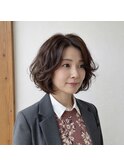 大人女性のふんわりボブパーマ　20代 30代 40代 50代 60代ミセス