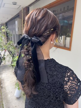 ヘアーラボ ハチ(HAIR LABO HACHI) ロングゆるふわ編みおろし＊.°