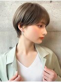 大人ショート/ひし形シルエット/前髪あり/30代・40代