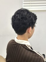 ヘアー アイス 御器所本店(HAIR ICI)&nbsp;韓国風ツイスパ×黒髪ショート清潔感無造作束感スタイル