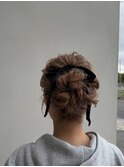 ボブでもできるふわふわアップスタイル　お呼ばれヘア