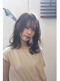 ミディアムレングス外ハネグレージュ　スタイリスト西田大樹