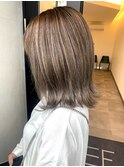 極細ハイライトベージュミディ