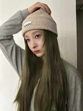 メゾンアクア 表参道(Maison ACQUA) ☆ブリーチなしダブルカラー オリーブ オリーブベージュ ボブ