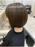 大人かわいいボブハイライトカラー脱白髪染め40代50代60代