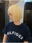 抜きっぱなしブロンド/ぱつっとボブ/推しカラー