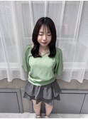 透明感カラー/グレージュ/ワンカラー/艶髪