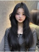 暗めカラー/韓国風巻き/レイヤーカット/髪質改善/縮毛矯正/池袋