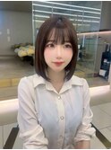 似合わせカット ボブ 外ハネボブ ミニボブ 透明感カラー