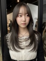 ネハス ナガオカ(nehus.nagaoka)&nbsp;xカット//ホワイトグレージュ/レイヤーカット/チェリーブラウン