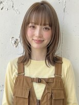 カバーヘア ブリス 上尾西口店(COVER HAIR bliss)&nbsp;コーラルベージュブリーチなし小顔クラゲウルフA13上尾10代20代