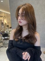 エヌ 大阪梅田茶屋町(enu)&nbsp;韓国風顔まわりレイヤーカット×ショコラブラウン