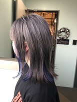 ボニットヘアデザイン(bonitto hair design) ホワイトグレー×インナーブルー