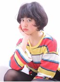 ダークグレージュ/くせ毛風/切りっぱなしボブ/たまプラーザz2