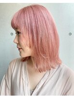遊人セントラル(CENTRAL)&nbsp;[心斎橋/難波］ペールピンク◇ボブウルフスタイル