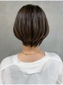 ハイライトショート_マロンベージュAラインボブ_ba318412