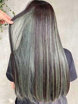 トゥコ(tuco) スーパーロング　インナーカラー  グリーン　寒色